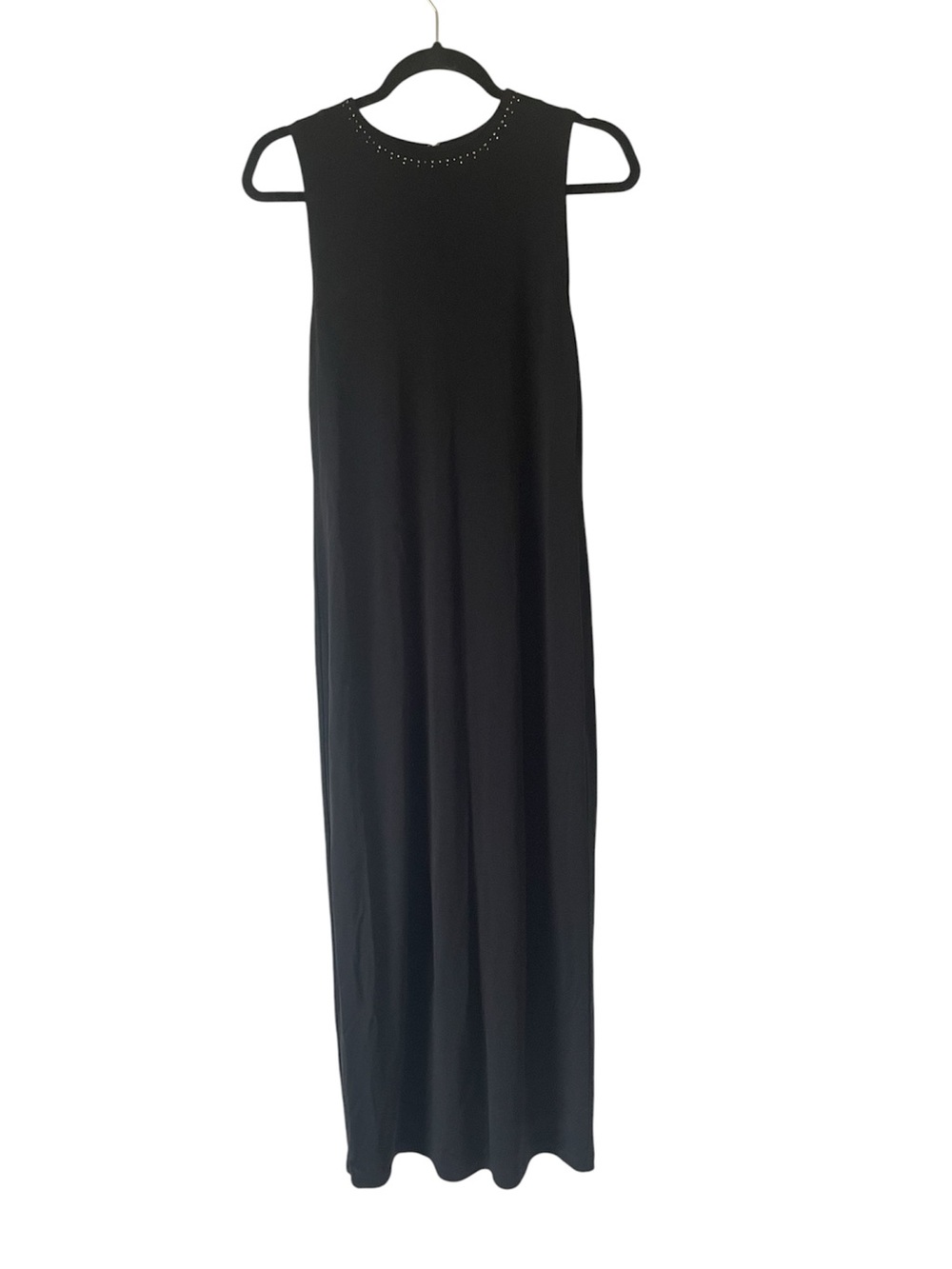 LOFT black sleeveless maxi length formal dark femme dress size 12 petite